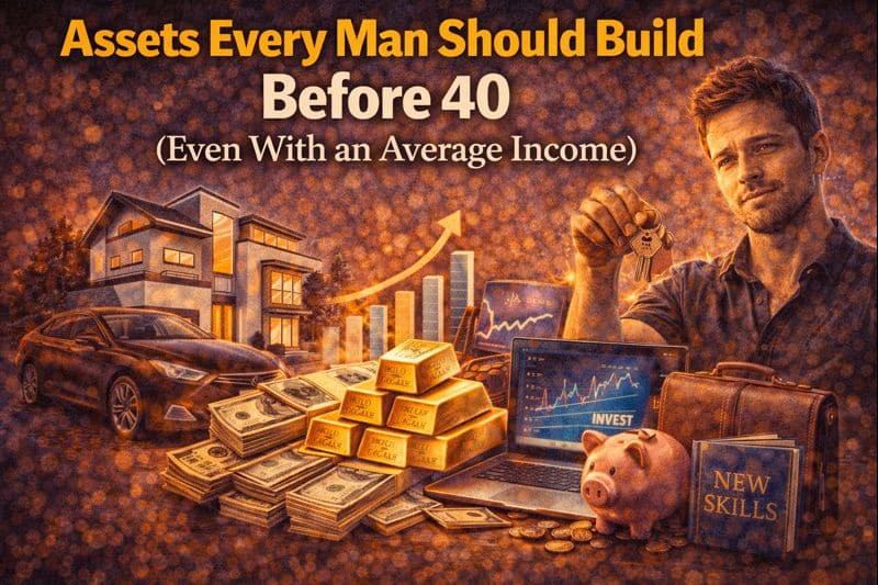 a thumbnail about... Assets Every Man Should Build Before 40 (Even With an Average Income)