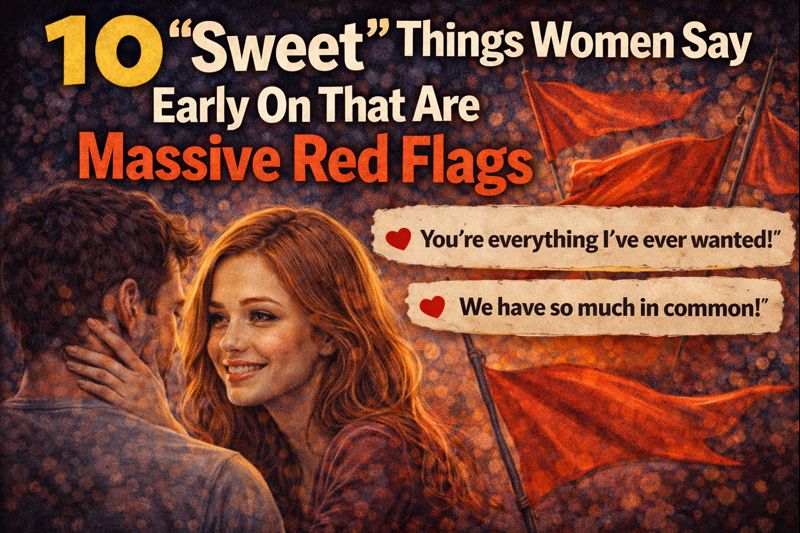 create a thumnail about... 10 “Sweet” Things Women Say Early On That Are Massive Red Flags