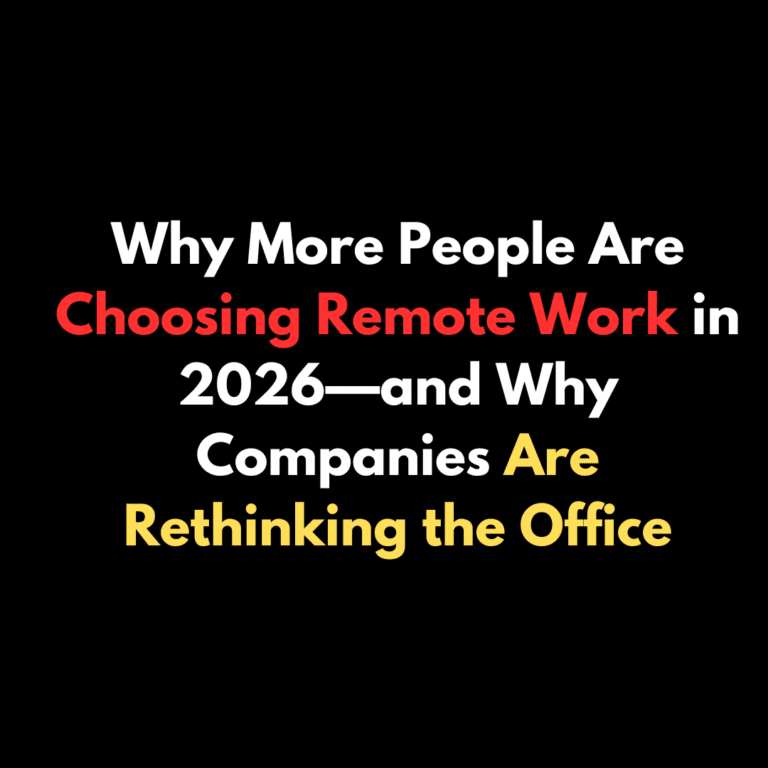 Why More People Are Choosing Remote Work in 2026—and Why Companies Are Rethinking the Office